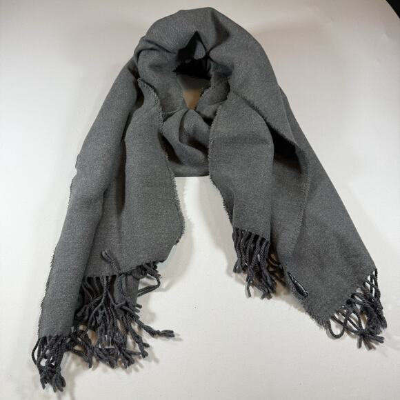 Abercrombie & Fitch Accessories - Vintage Abercrombie Blanket Scarf Fringe Preppy Office - Gray OS
